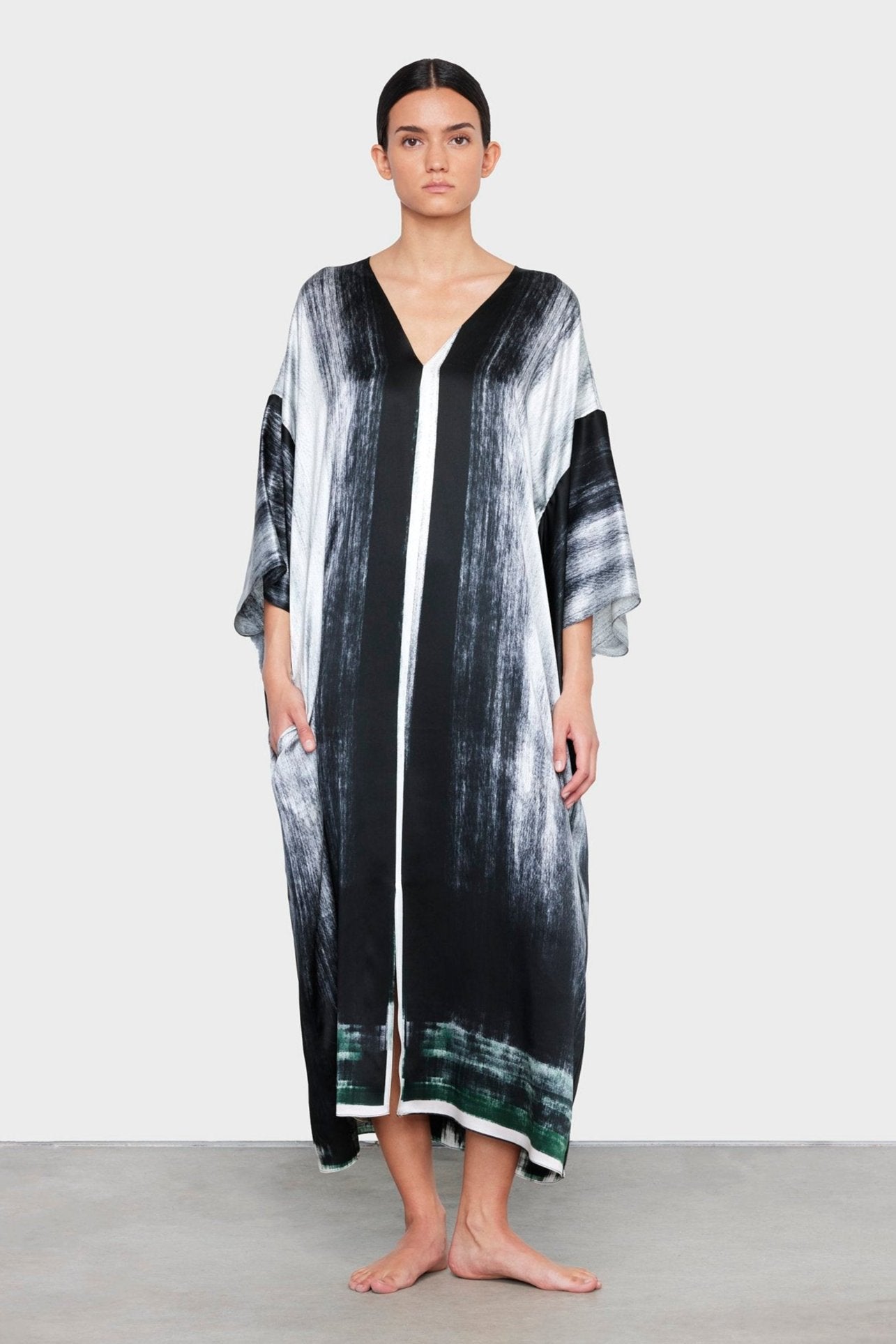 TX3 SH4 | Silk-Satin Kimono Midi