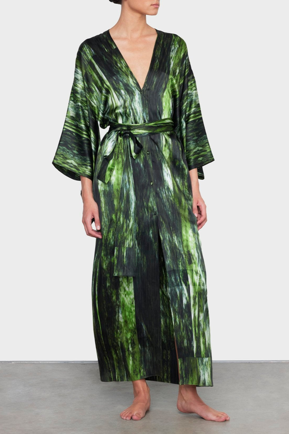 TX5 SH2 | Silk-Satin Kimono Dress