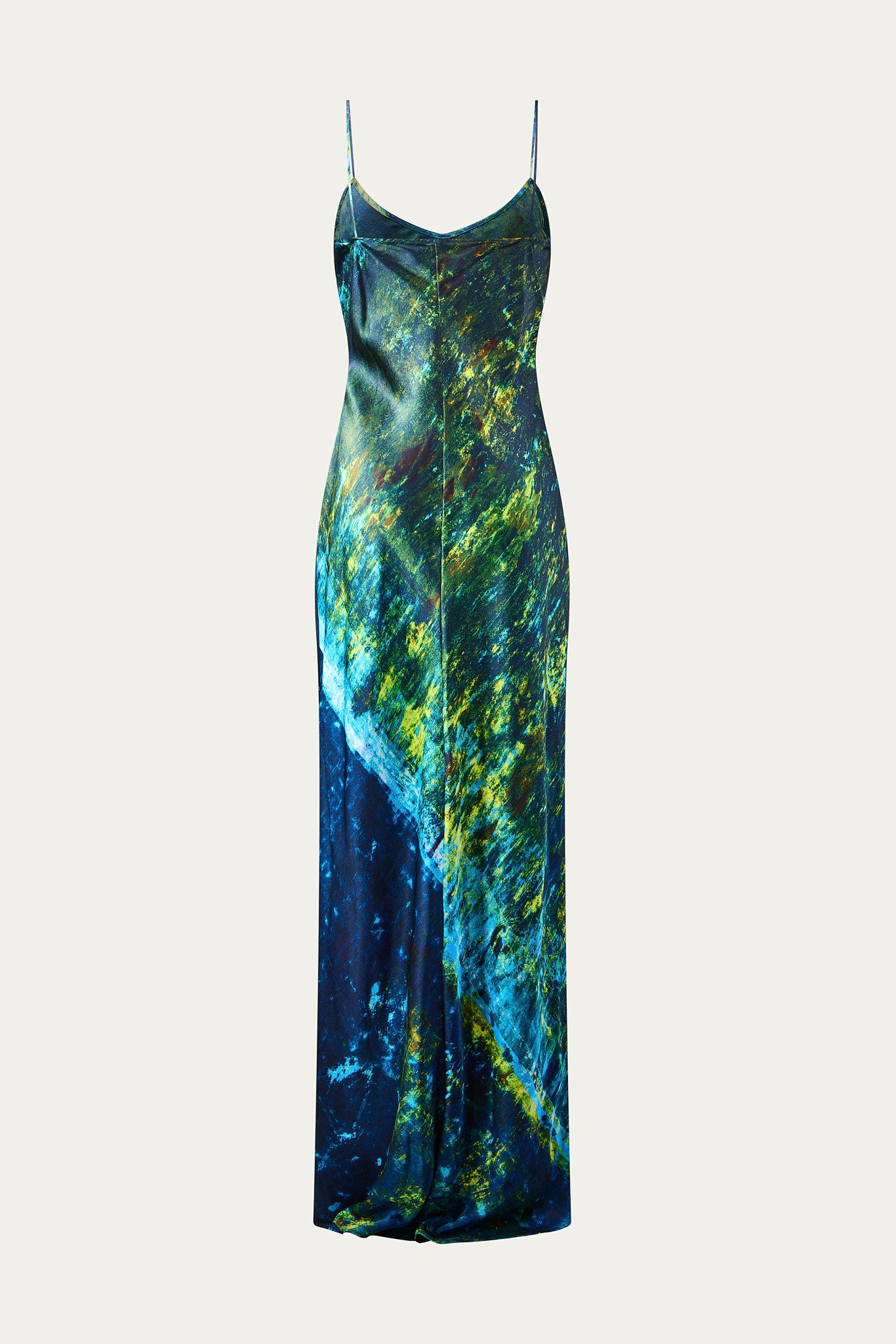 Arctic Lilies Silk Satin Slip Dress