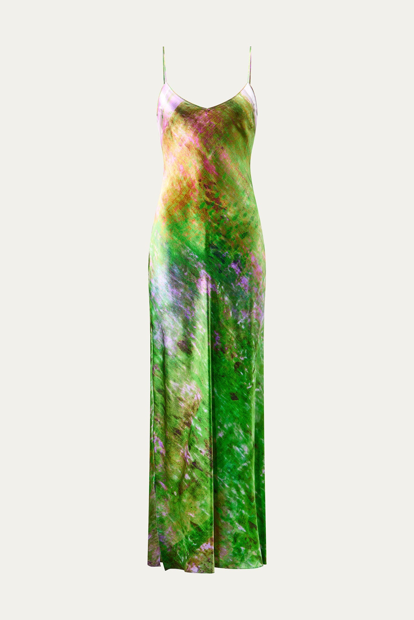 Monet's Pond Silk Satin Slip Dress