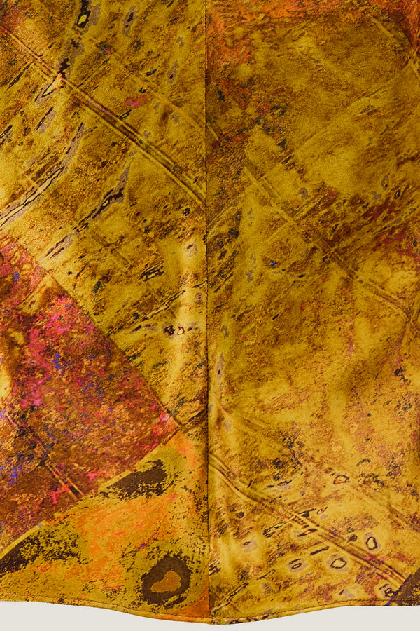 printed silk cami top with photographic surface