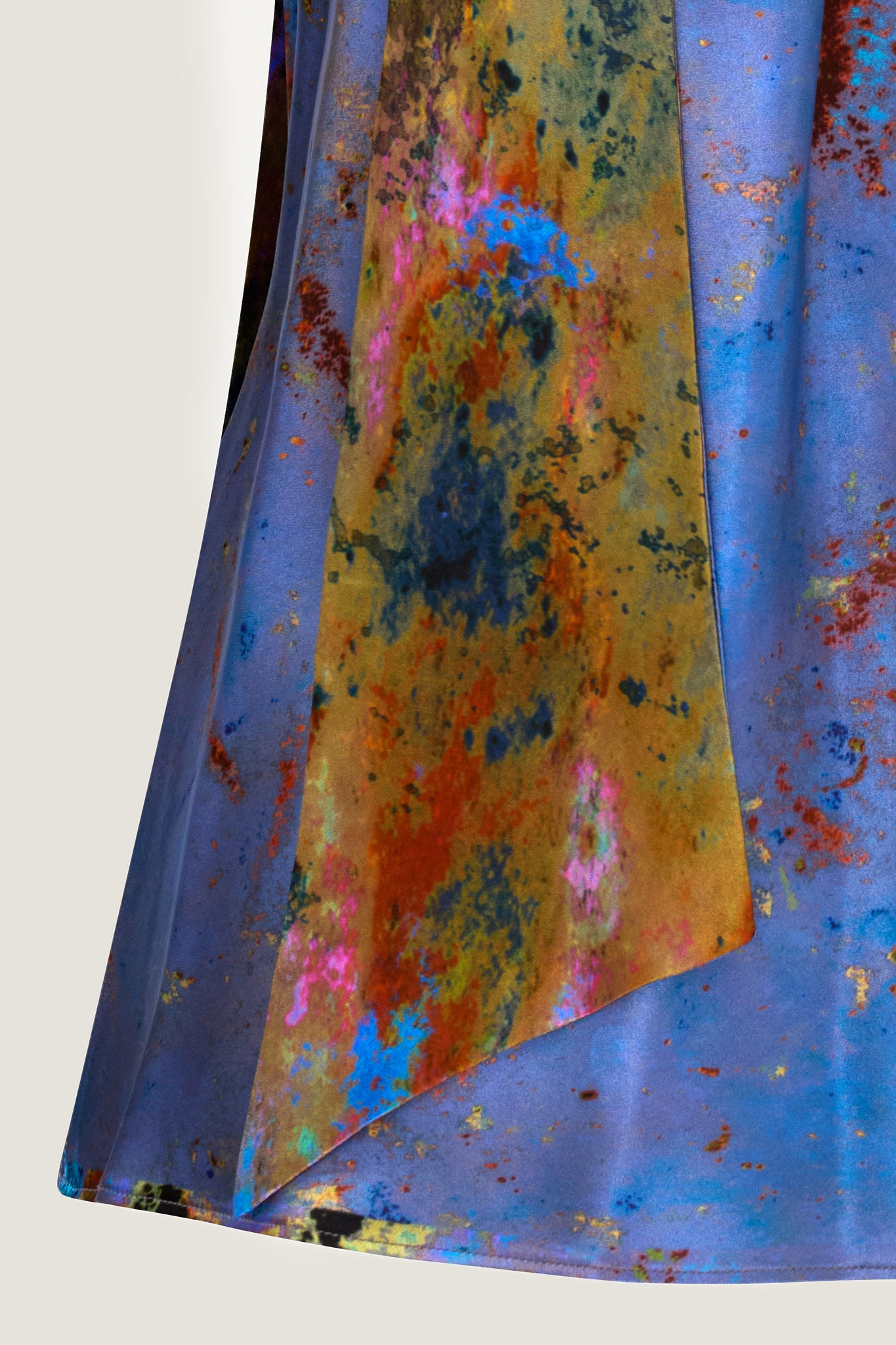 printed silk halter top with photographic surface