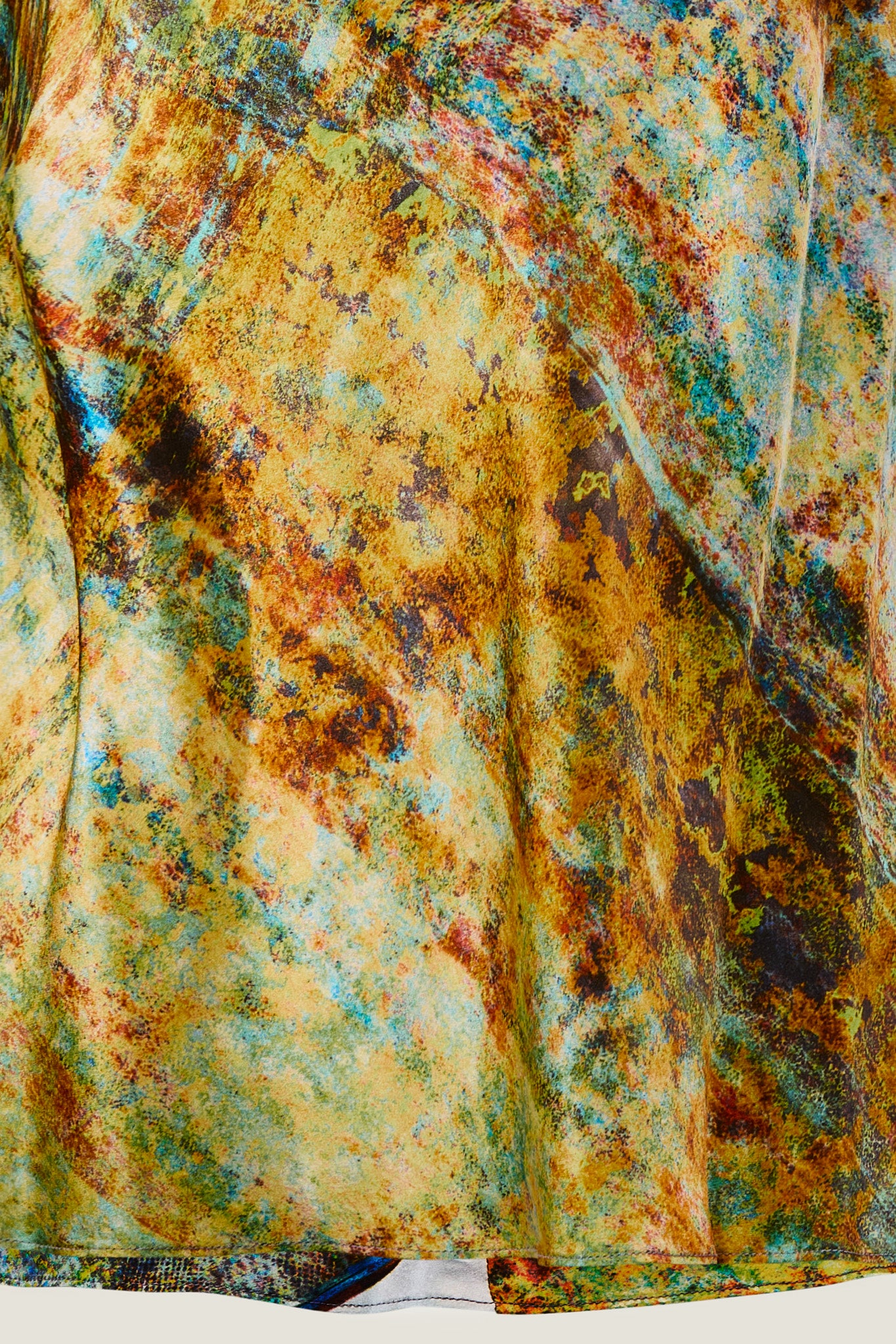 printed silk cami top with photographic surface