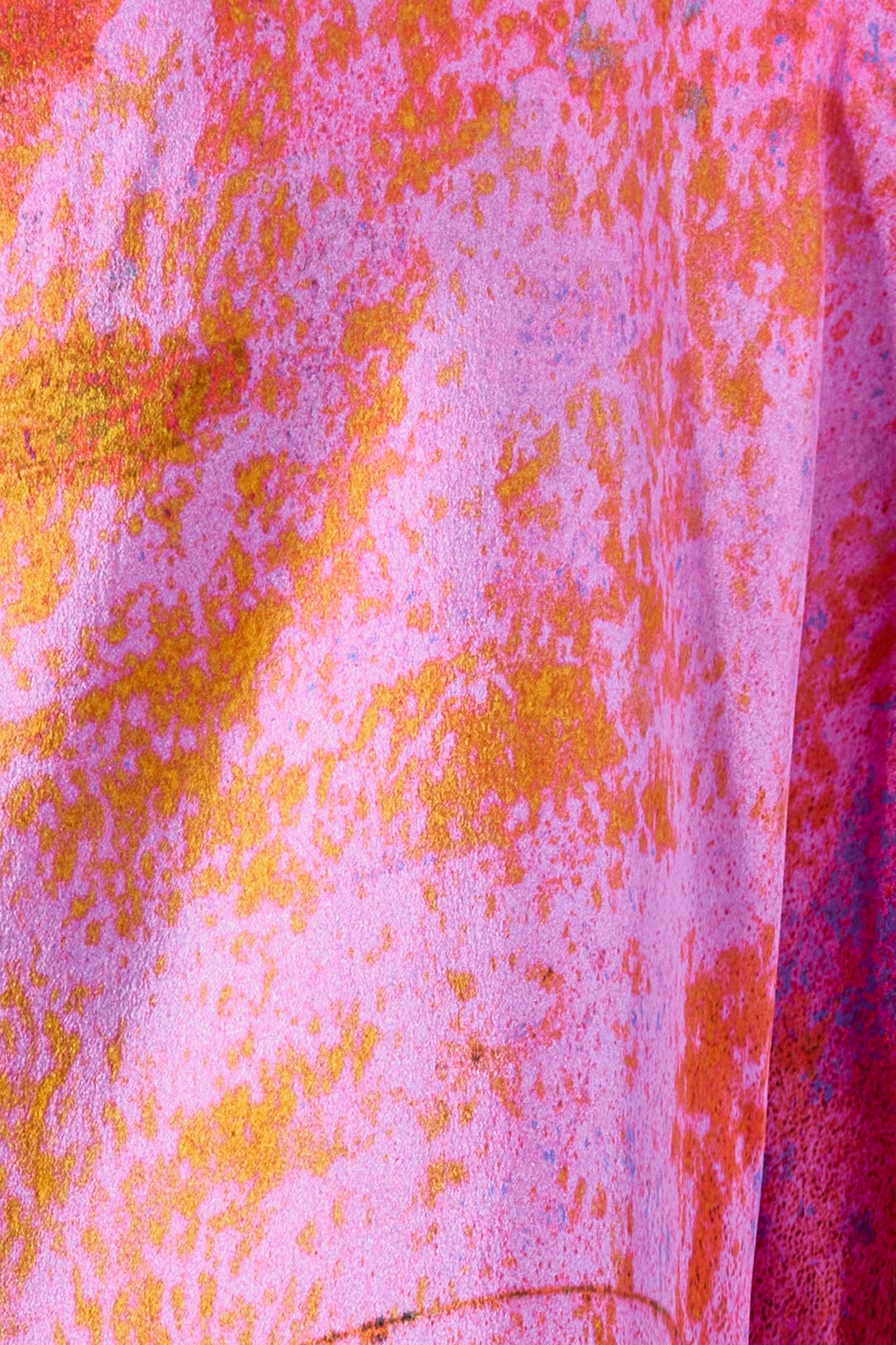 printed silk boxy top with photographic surface