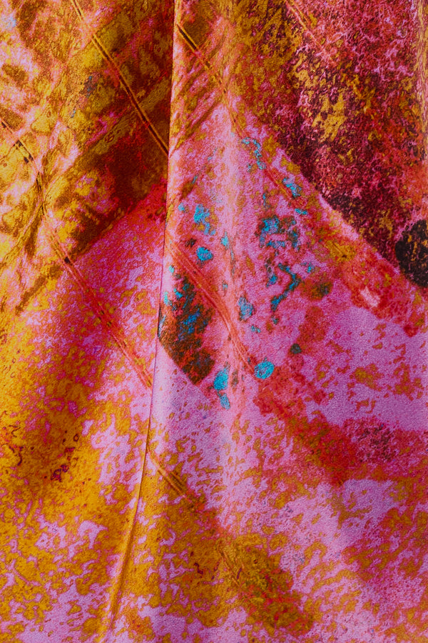 printed silk halter top with photographic surface