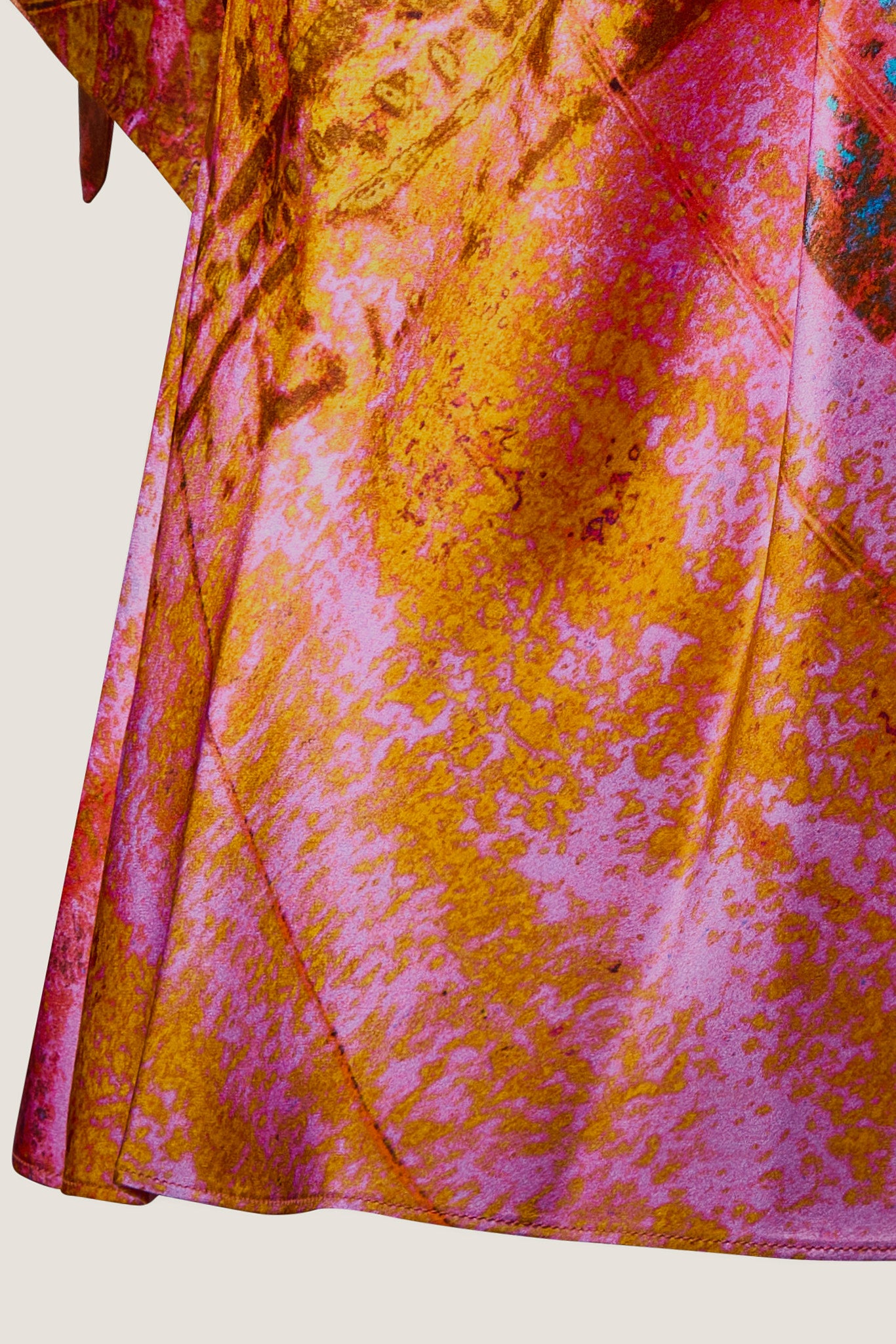 printed silk halter top with photographic surface