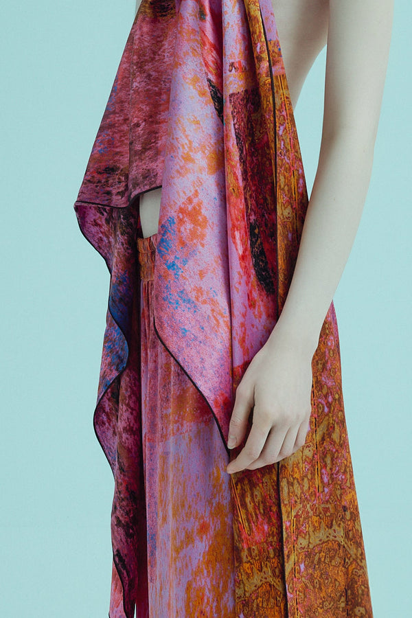 printed silk scarf with photographic surface