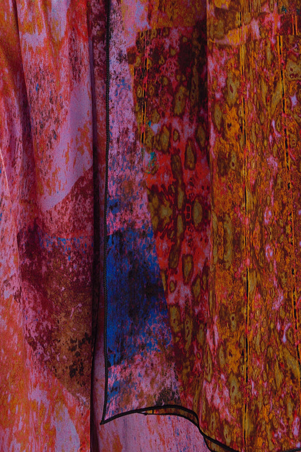 printed silk scarf with photographic surface