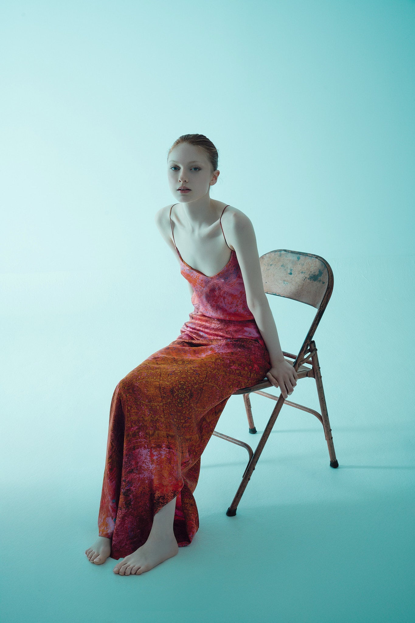 printed silk slip dress 