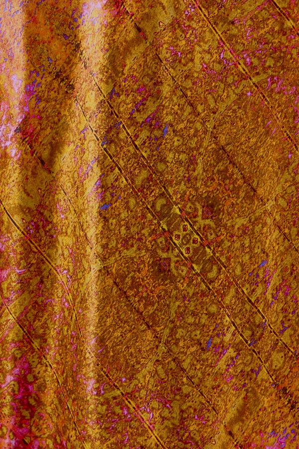 printed silk slip dress with photographic surface