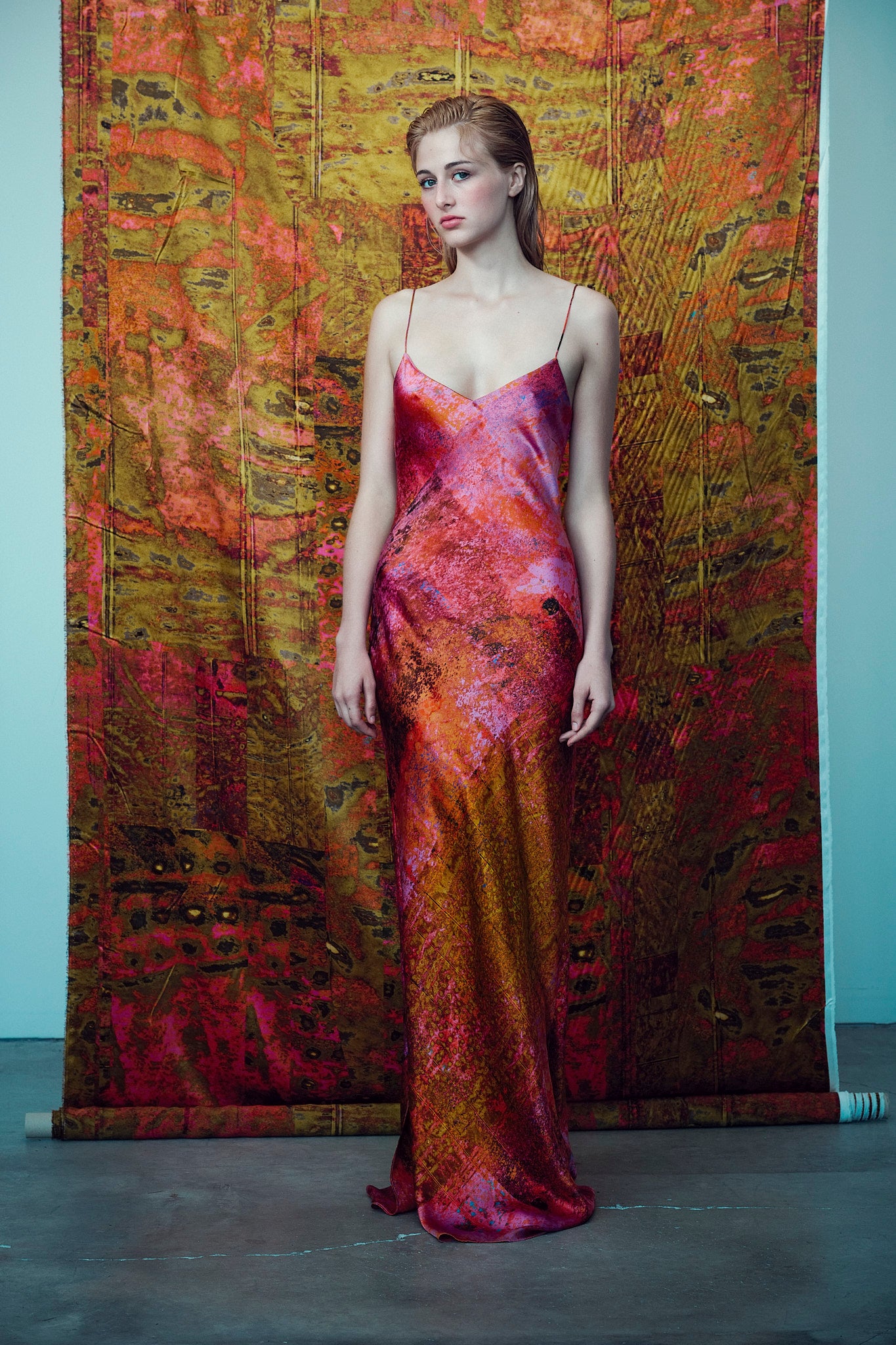 Sakura Silk Satin Slip Dress