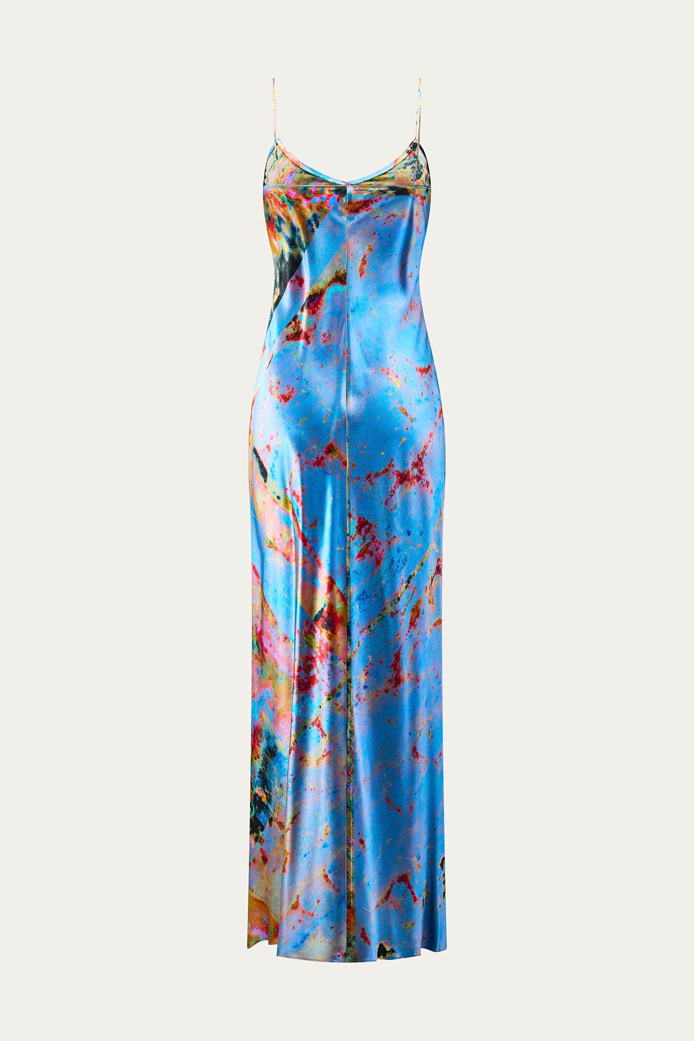 Faultline Silk Satin Slip Dress