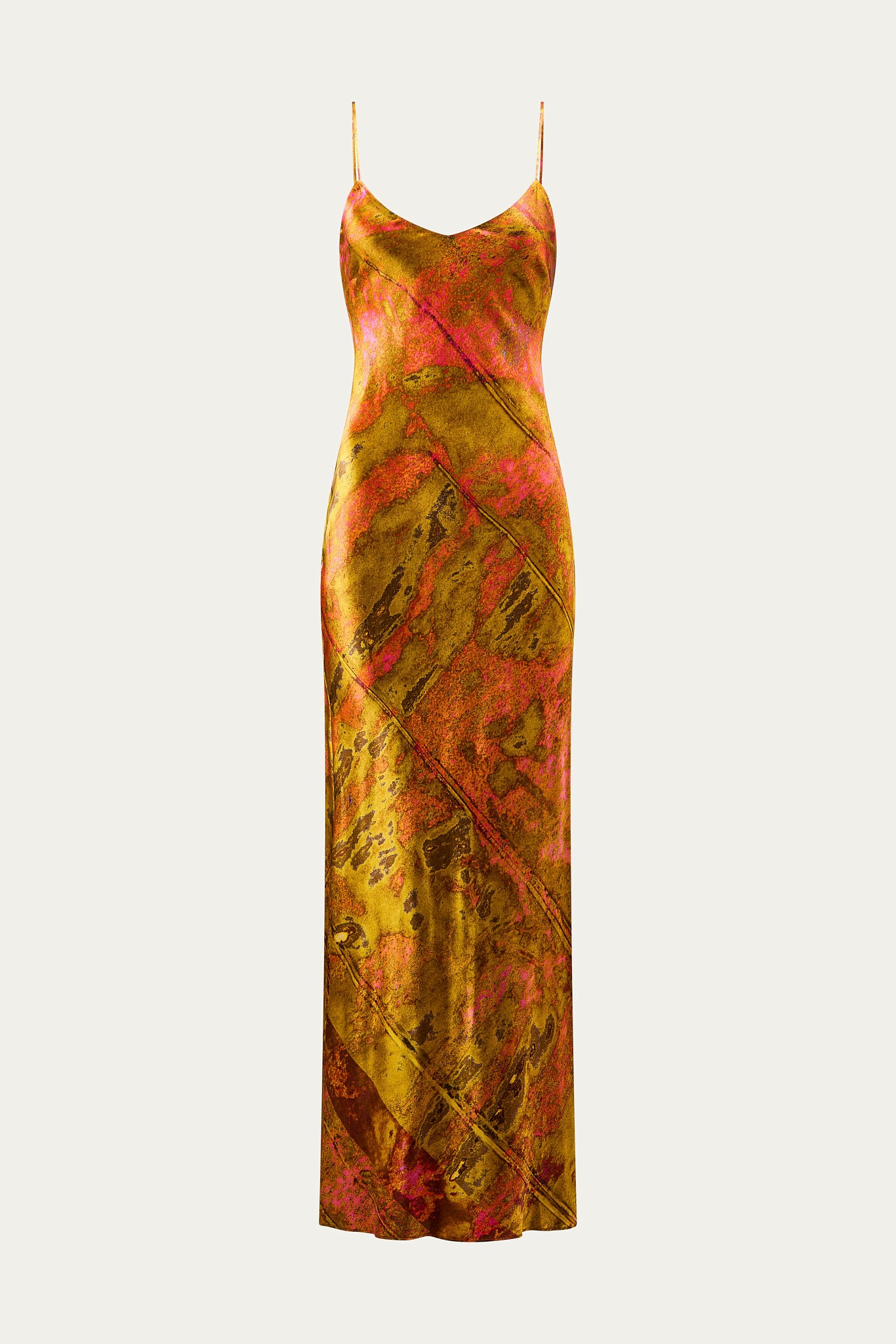 Leopard Dust Silk Satin Slip Dress