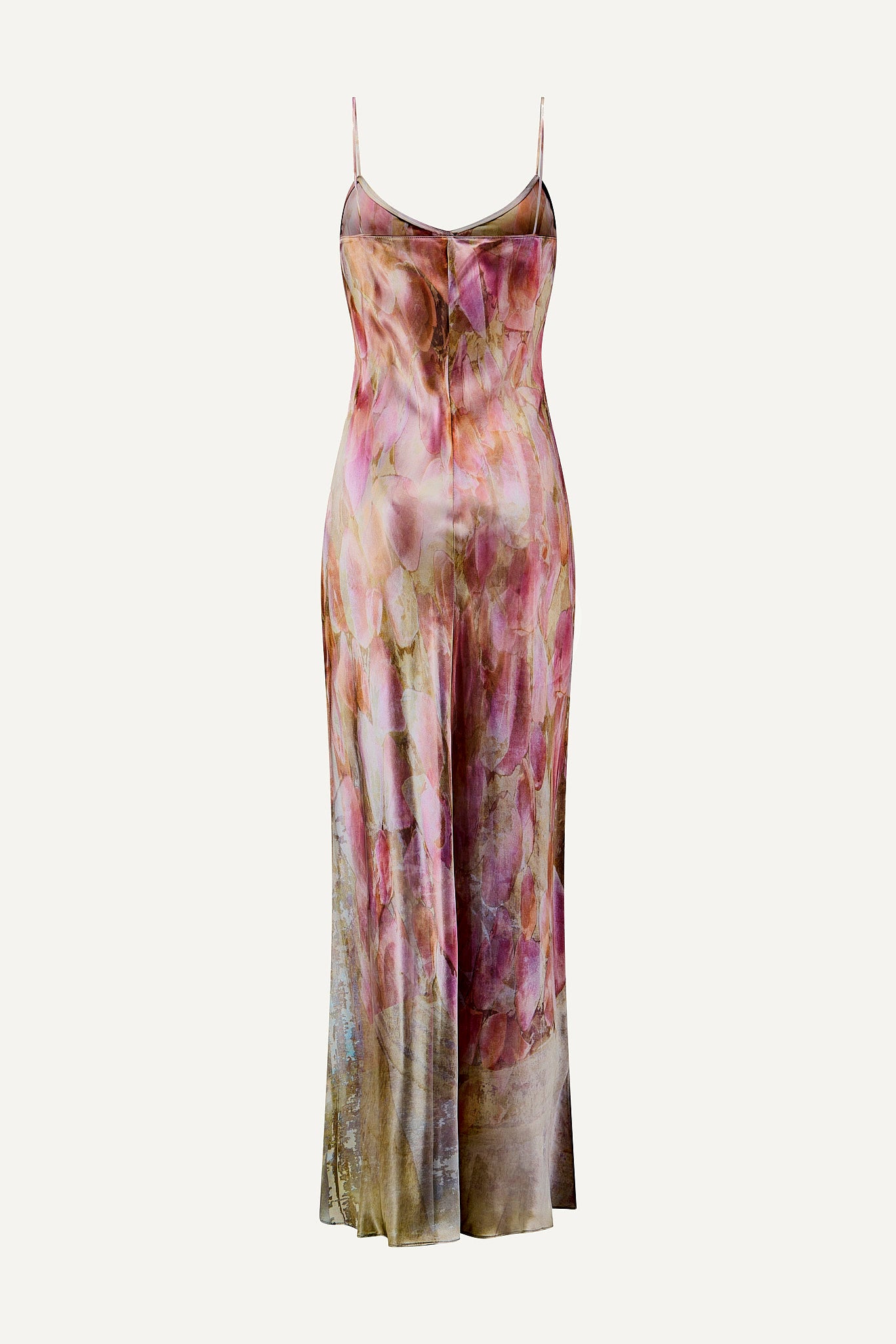 Petals Silk Satin Slip Dress
