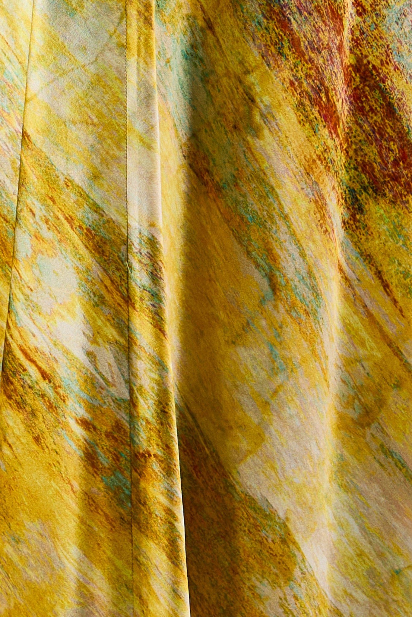 printed silk slip dress with photographic surface